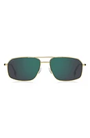 BOSS 58mm Aviator Sunglasses in Gold/Teal at Nordstrom