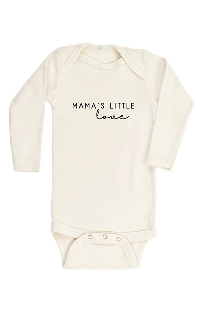 Tenth & Pine Mama's Little Love Long Sleeve Organic Cotton Bodysuit Natural at Nordstrom,