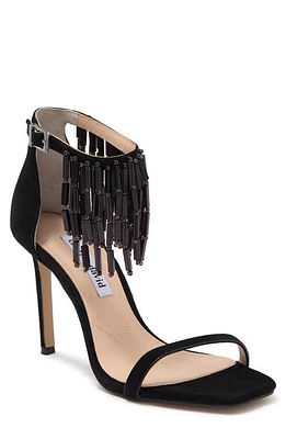 Charles David Enrich Beaded Fringe Sandal Black Suede W/Beading at Nordstrom,