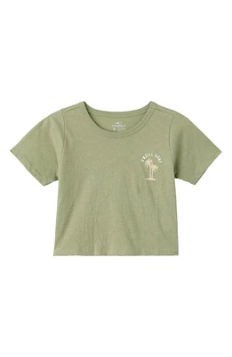 O'Neill Kids' Choose Sunshine Cotton Graphic Crop T-Shirt Oil Green at