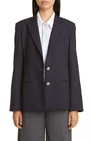 TWP The Husband Wool Blend Blazer Midnight at Nordstrom,