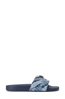 Kurt Geiger London Meena Eagle Denim Slide Sandal Navy at Nordstrom,