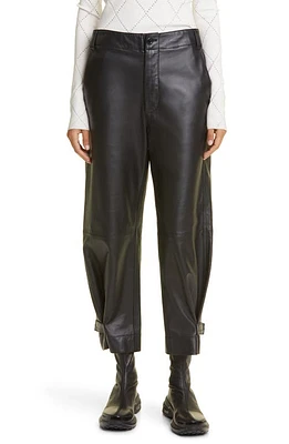 Proenza Schouler Tapered Leather Crop Pants Black at Nordstrom,