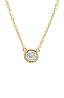 Crislu Cubic Zirconia Bezel Pendant Necklace in 18Kt Yellow Gold at Nordstrom