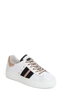 NeroGiardini Striped Studded Sneaker in White/Rose at Nordstrom, Size 11Us