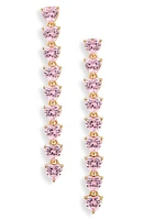 Judith Leiber Heart Cubic Zirconia Linear Drop Earrings in Pink Multi at Nordstrom