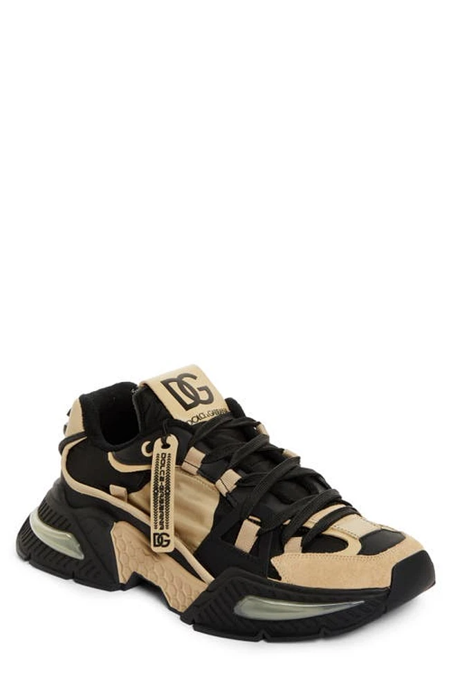 Dolce & Gabbana Airmaster Low Top Sneaker Beige/Nero at Nordstrom,