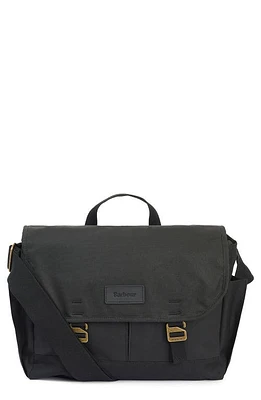 Barbour Essential Waxed Cotton Messenger Bag in Black at Nordstrom