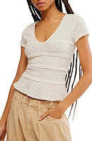 Free People Krystal Textured V-Neck T-Shirt at Nordstrom,