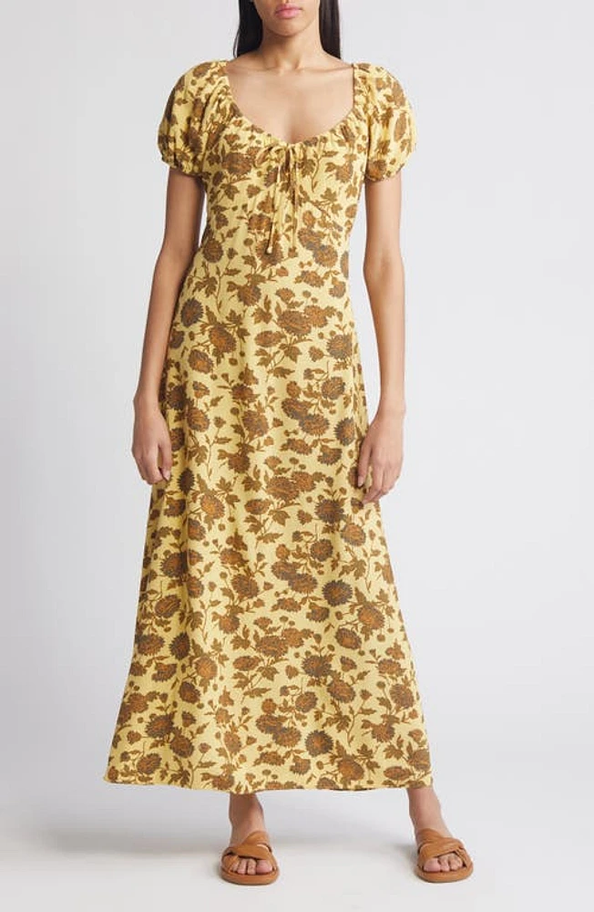 Treasure & Bond Floral Tie Front Maxi Dress at Nordstrom,