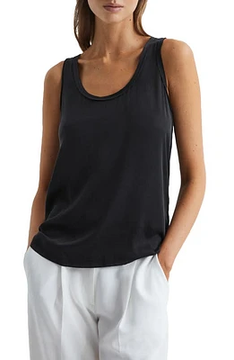 Reiss Riley Silk Blend Tank Black at Nordstrom,