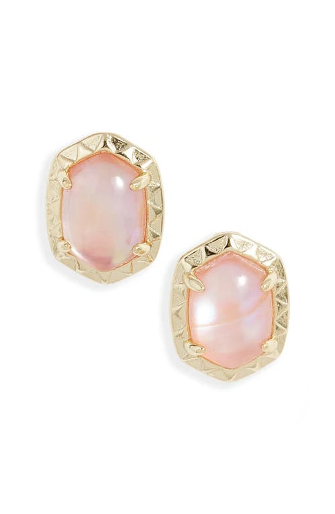 Kendra Scott Daphne Stud Earrings in Gold Light Pink Abalone at Nordstrom