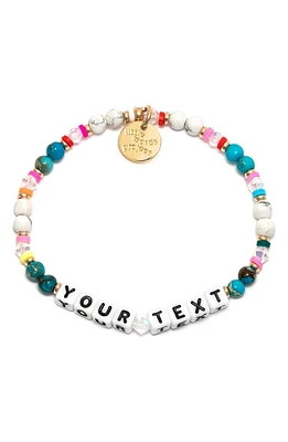 Little Words Project Joyful Custom Beaded Stretch Bracelet in White Multi at Nordstrom