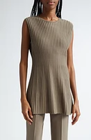 Lafayette 148 New York Slim Fit Ottoman Stitch Sleeveless Sweater Tunic Concrete at Nordstrom,