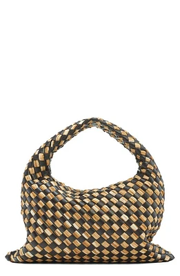 Bottega Veneta Small Hop Intrecciato Raffia & Leather Hobo Bag in Fondant/Natural at Nordstrom