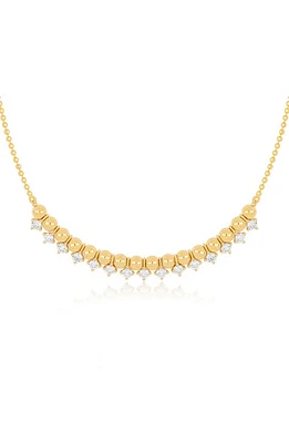 EF Collection Beaded Diamond Frontal Necklace in 14K Yellow Gold at Nordstrom