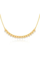 EF Collection Beaded Diamond Frontal Necklace in 14K Yellow Gold at Nordstrom