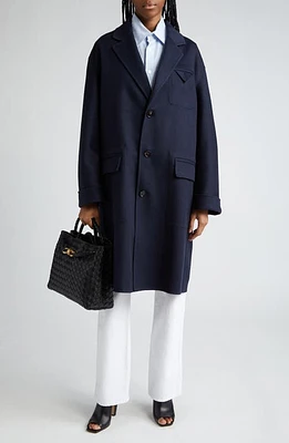 Bottega Veneta Double Face Wool & Cashmere Coat Navy at Nordstrom, Us