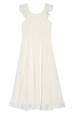 Dessy Collection Flutter Sleeve Chiffon Flower Girl Dress Ivory at Nordstrom,