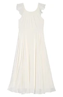 Dessy Collection Flutter Sleeve Chiffon Flower Girl Dress Ivory at Nordstrom,