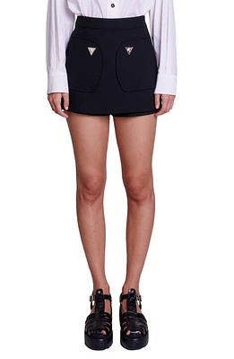 maje Imelda High Waist Shorts Black at Nordstrom,