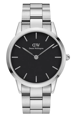 Daniel Wellington Iconic Bracelet Watch, 40mm in Silver/Black at Nordstrom