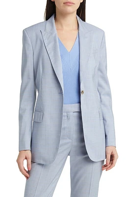 BOSS Jacketa One-Button Virgin Wool Blazer Hydrangea Plaid at Nordstrom,