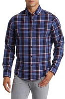 Mizzen+Main City Trim Fit Coastal Fjord Plaid Flannel Button-Down Shirt Blue at Nordstrom,