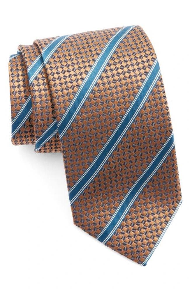 Canali Stripe Silk Tie in Gold at Nordstrom