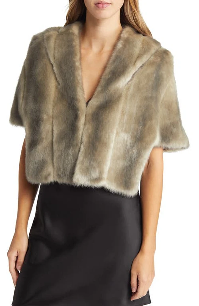 Eliza J Faux Fur Capelet Grey at Nordstrom,