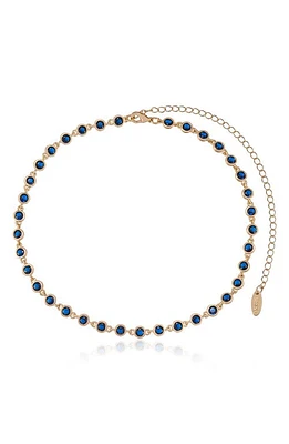 Ettika Cubic Zirconia Link Necklace in Sapphire at Nordstrom