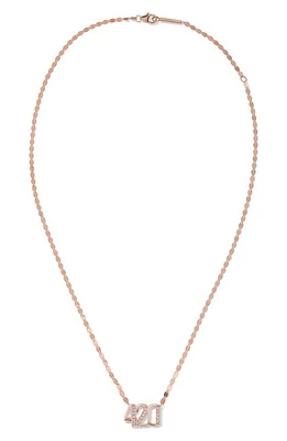 Lana Diamond Number Pendant Necklace in Rose at Nordstrom