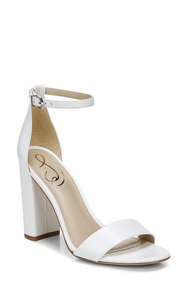 Sam Edelman Yaro Ankle Strap Sandal Bright White Leather at Nordstrom,