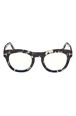 TOM FORD 49mm Square Blue Light Blocking Glasses in Black/other at Nordstrom