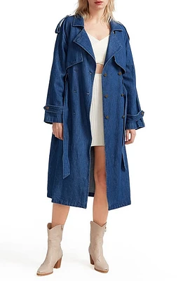 BELLE AND BLOOM Wild Skies Denim Trench Coat Mid at Nordstrom,