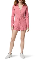 PAIGE Meg Tie Waist Twill Utility Romper Vintage Pink Lolly at Nordstrom,