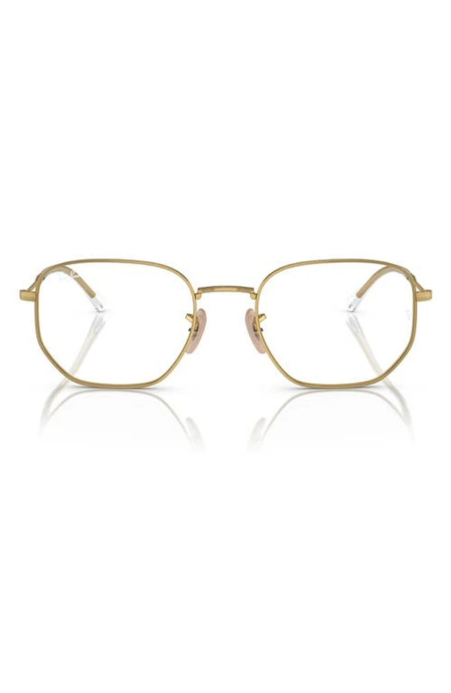 Ray-Ban 51mm Oval Optical Glasses in Gold Flash at Nordstrom