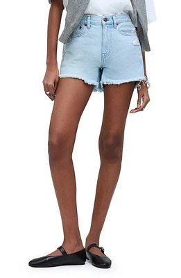 Madewell Step Hem Relaxed Mid Length Denim Shorts Wengler Wash at Nordstrom,