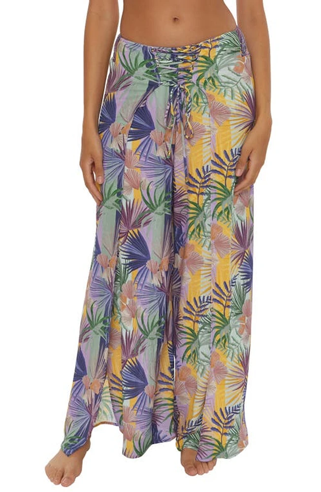 Becca Under the Sea Lace-Up Wide Leg Cover-Up Pants Multi at Nordstrom,