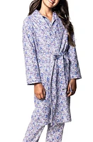 Petite Plume Kids' Fleur Dazur Cotton Blend Robe Blue at Nordstrom,