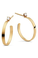 Lana Solo 15mm Diamond Hoops in Yellow Gold at Nordstrom