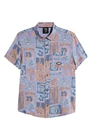 Rip Curl Kids' Lost Islands Tile Short Sleeve Button-Up Shirt Multico at Nordstrom,