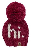 PINE + POPPY Hi Holiday Intarsia Pompom Hat in Deep Red at Nordstrom