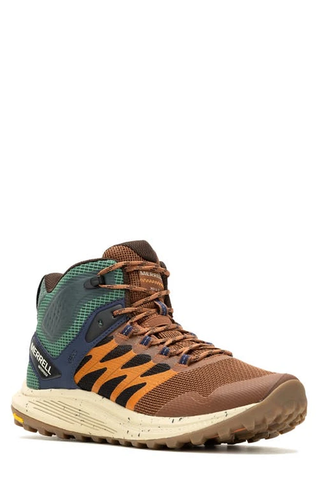 Merrell Nova 3 Waterproof Mid Top Hiking Boot Nutshell/Papaya at Nordstrom,