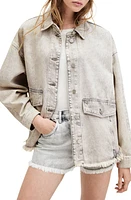 AllSaints Hettie Denim Shacket in Snow Grey at Nordstrom, Size 6 Us