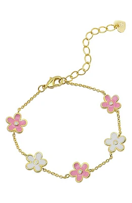 Lily Nily Kids' Floral Station Bracelet in Pink/White at Nordstrom