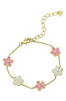 Lily Nily Kids' Floral Station Bracelet in Pink/White at Nordstrom