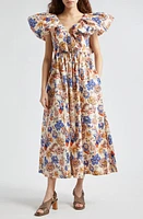 Ulla Johnson Francesca Print Puff Sleeve Maxi Dress Magnolia at Nordstrom,