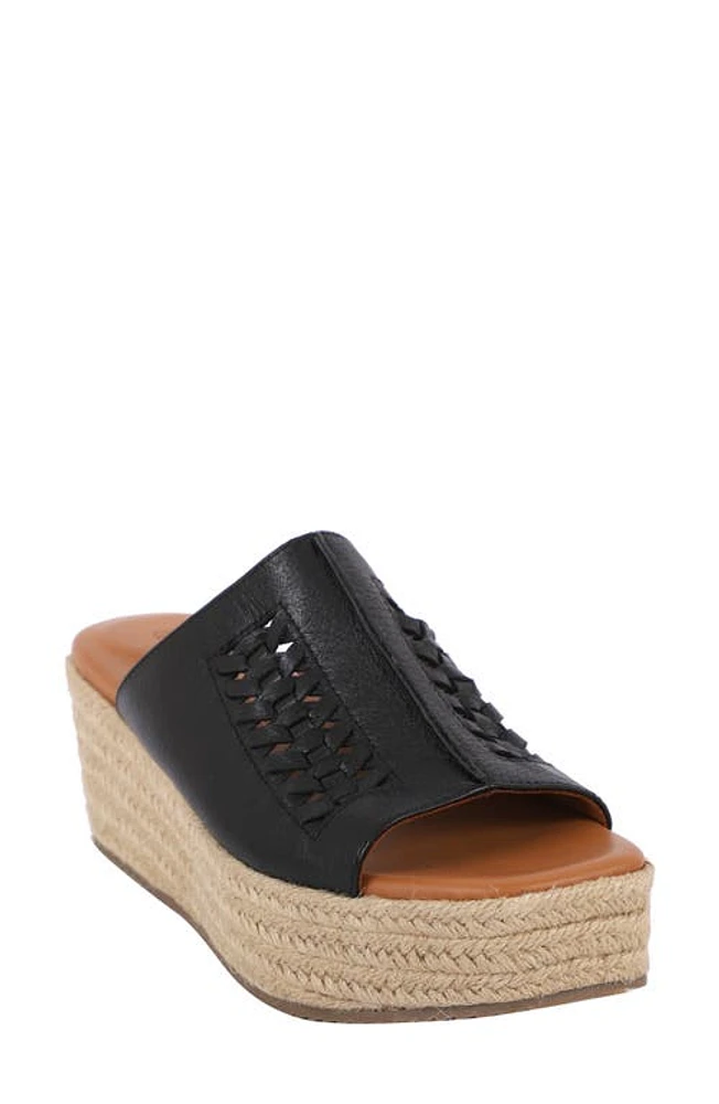 GENTLE SOULS BY KENNETH COLE Silvana Woven Platform Slide Sandal Black at Nordstrom,