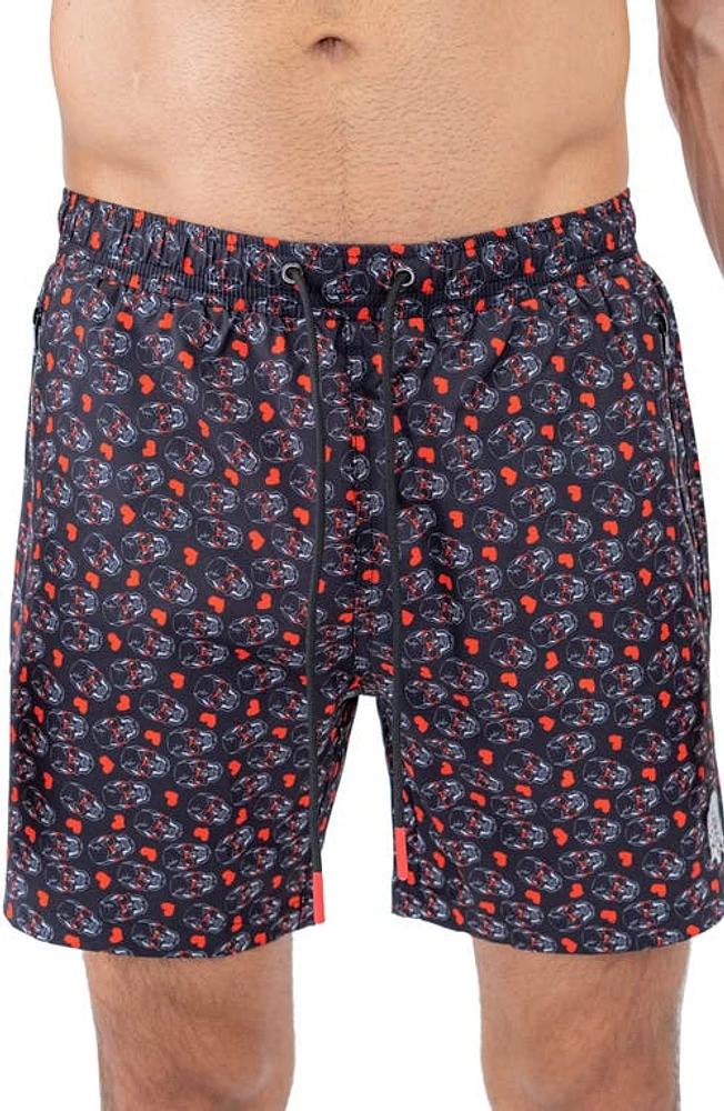 Maceoo Swim Lion Skull Heart Trunks Black at Nordstrom,